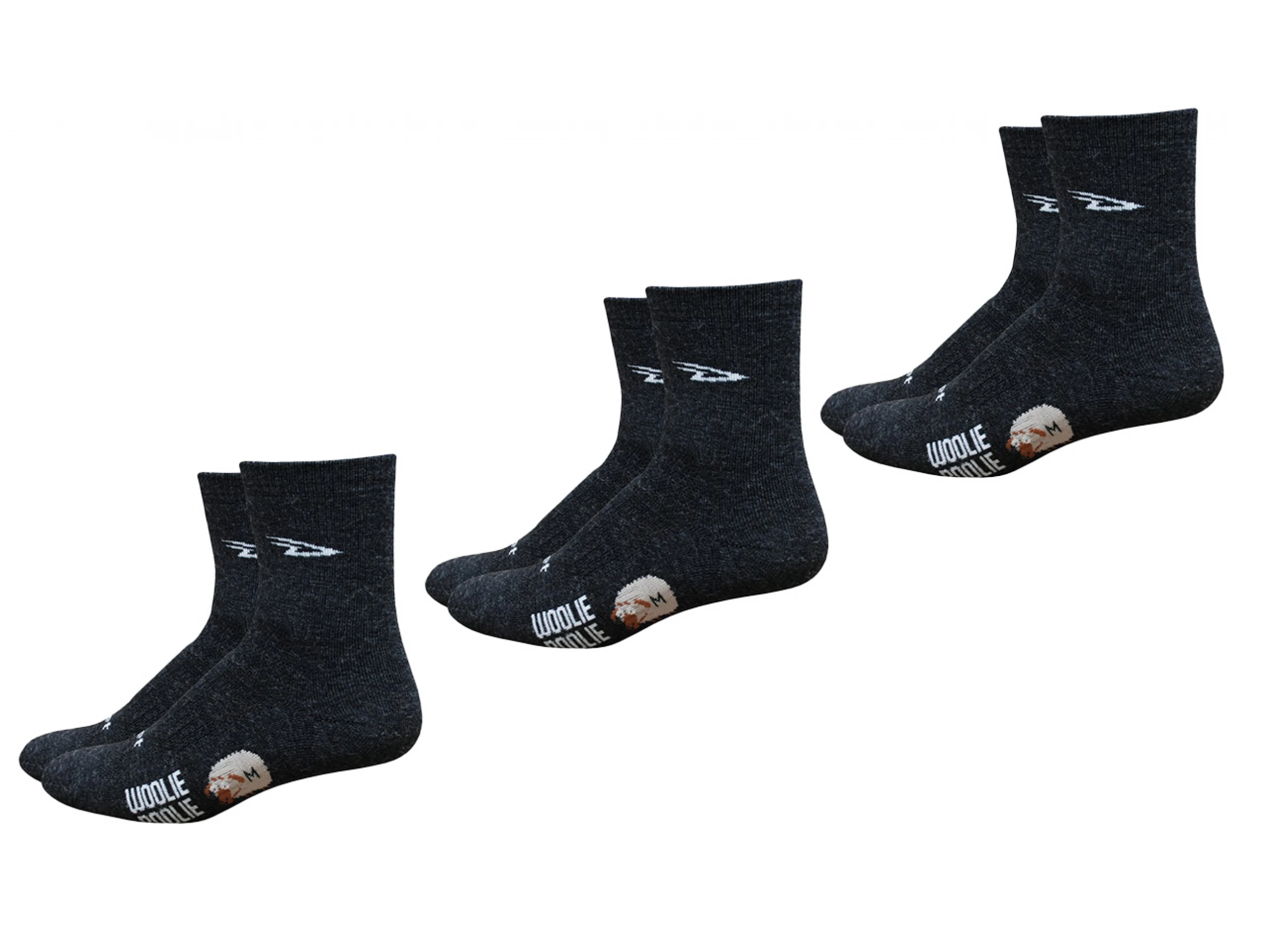 DeFeet Woolie Boolie 4in Charcoal Triple Pack 1 DeFeet Woolie Boolie 4in Charcoal Triple Pack